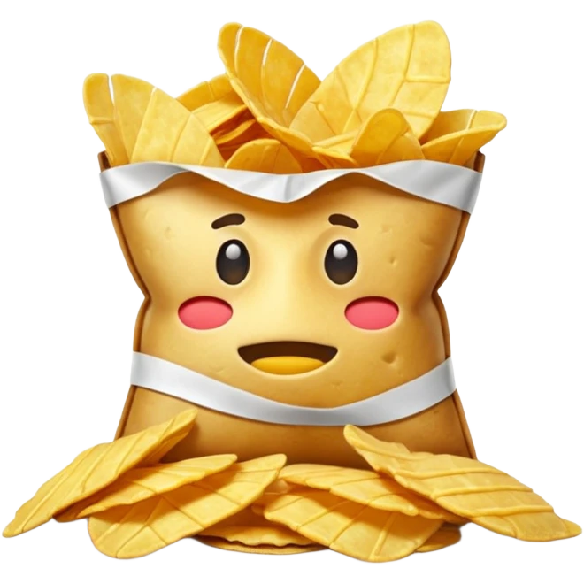 potato chips with taped mouth emoji