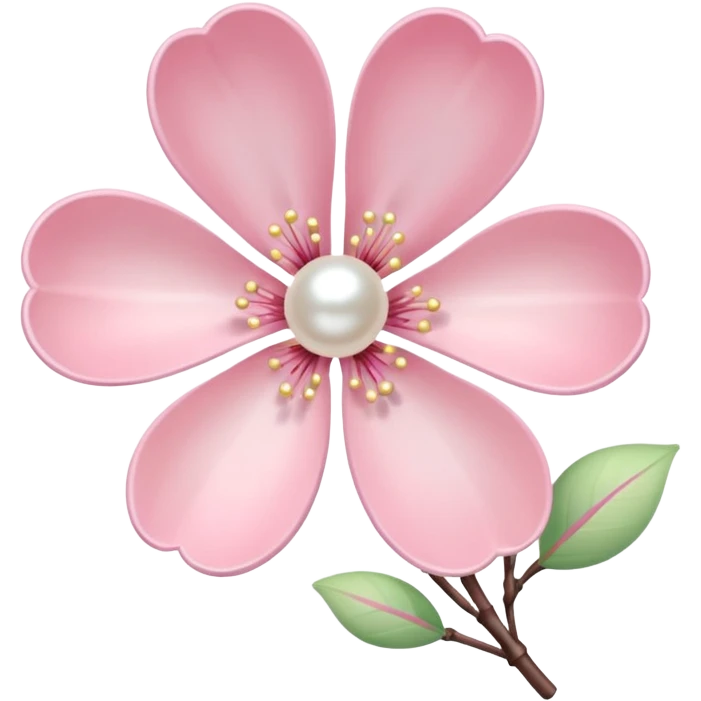 light pastel sakura flower with pearl beaded outline emoji