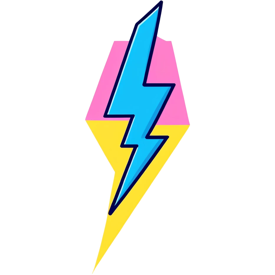 blue and pink lightning bolt emoji
