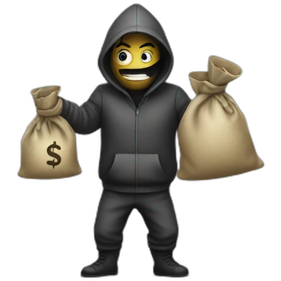 Thief with money bag emoji