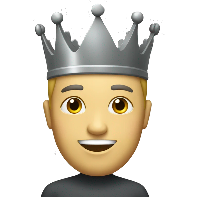 "white crown with dark gray square background" emoji