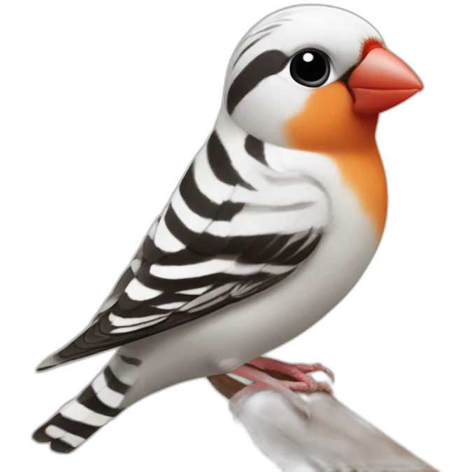 chestnut flanked white zebra finch emoji