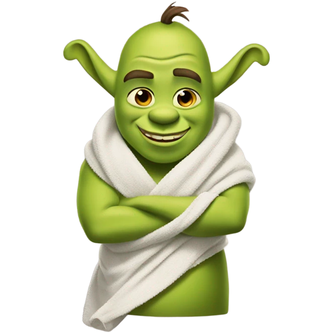 Shrek in a towel emoji