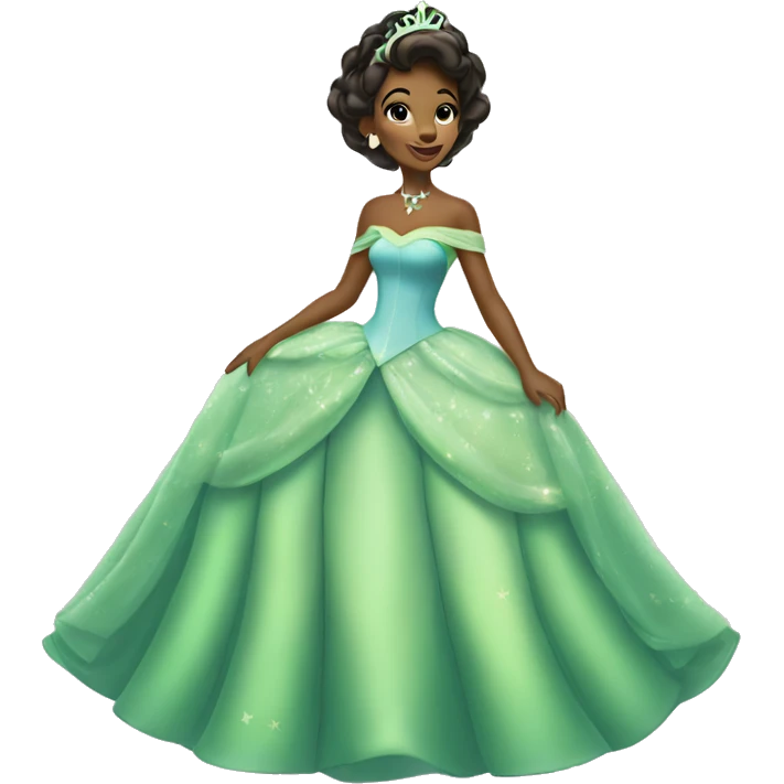 Princess Tiana Blue ballgown emoji