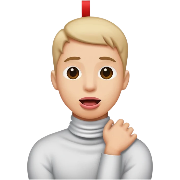 A person with their tongue sticking out and arms crossed and hanging on the neck  emoji