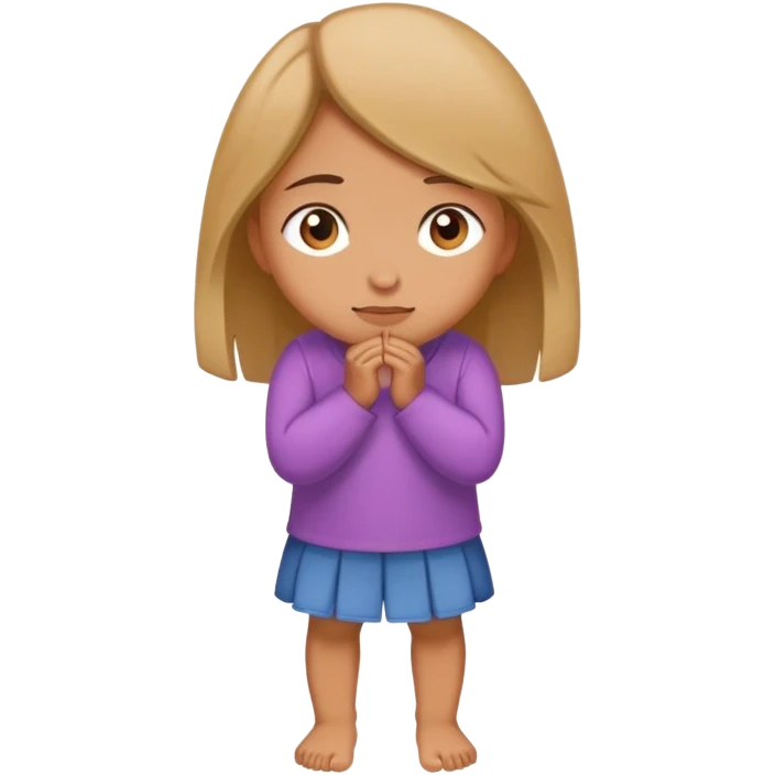 Girl standing but  folded head to her feet  emoji