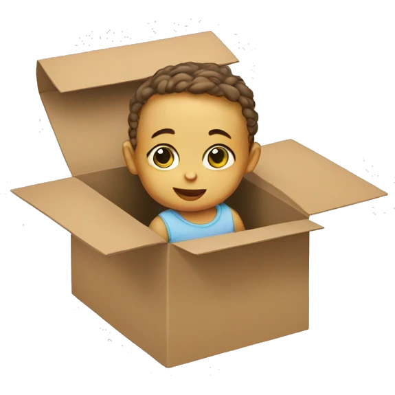 baby coming from the box emoji