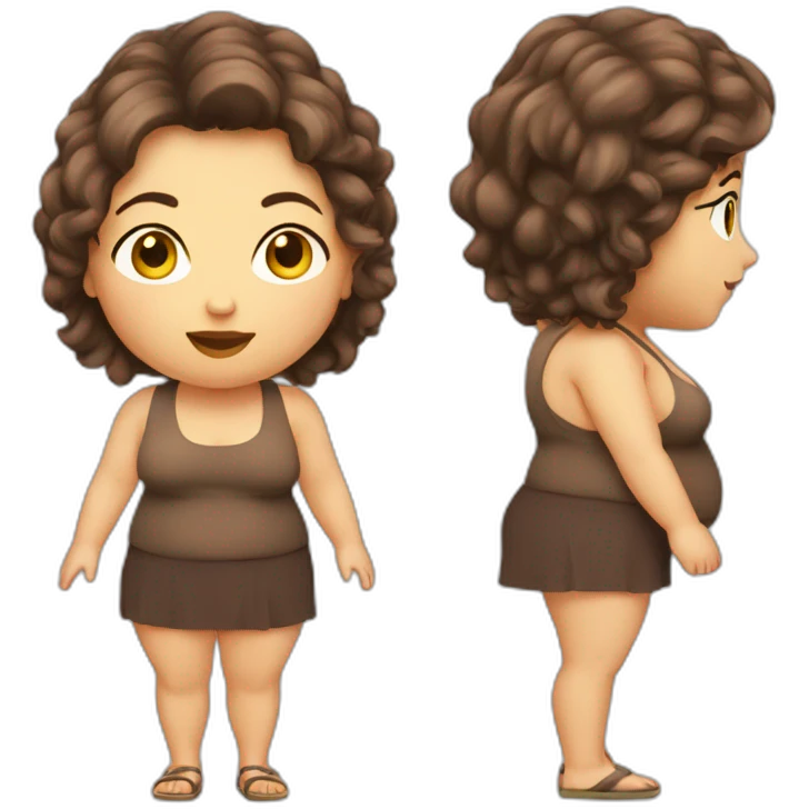 obese-jeune-woman-big-belly-cheveux-long-marron emoji