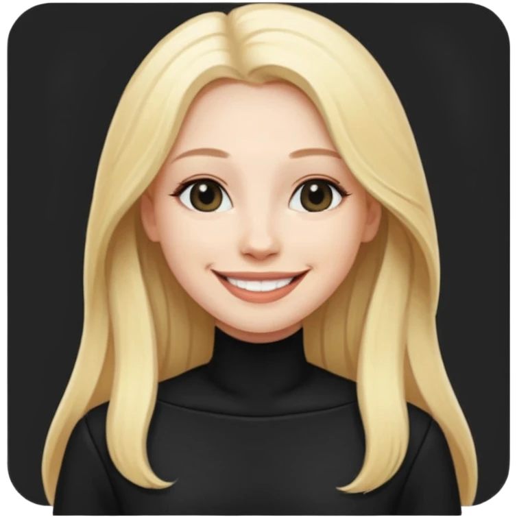 Bride of Dracula with long blonde hair, black outfit emoji