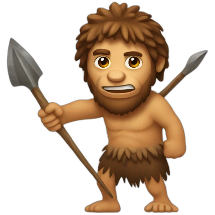 Neanderthal holding a spear emoji