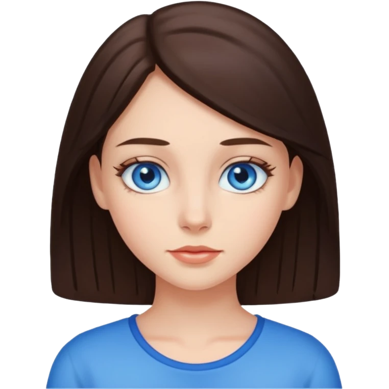 brunet girl with and blue eyes  emoji