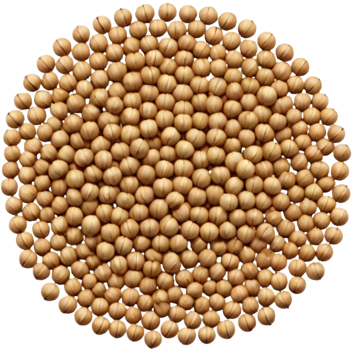small scatter of round coriander seeds, beige to light brown, dry ribbed texture, subtle earthy tones, slightly ridged, varied size, whole natural spice, soft lighting, subtle shadows, emoji scale, transparent background emoji