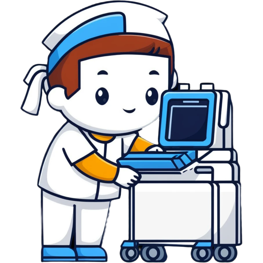 IT technician replacing hospital terminal emoji