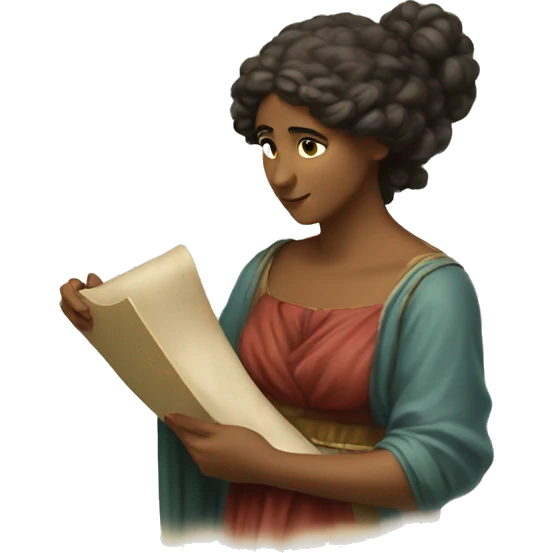 Sappho holds a scroll in her hand emoji