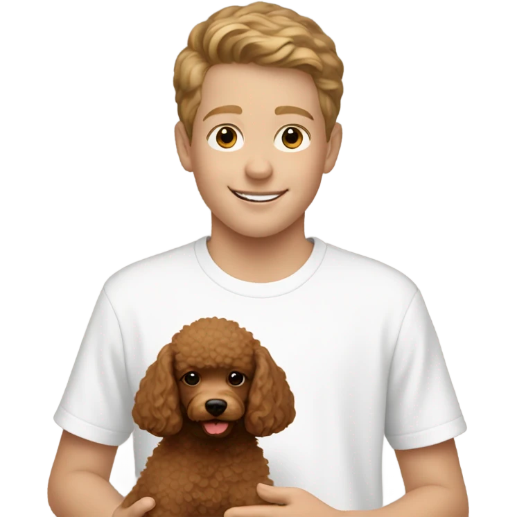 White boy with brown poodle emoji