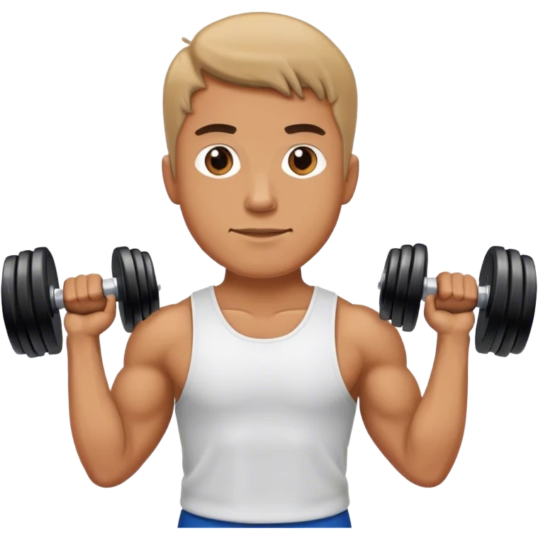 man holding dumbbells by his body side emoji