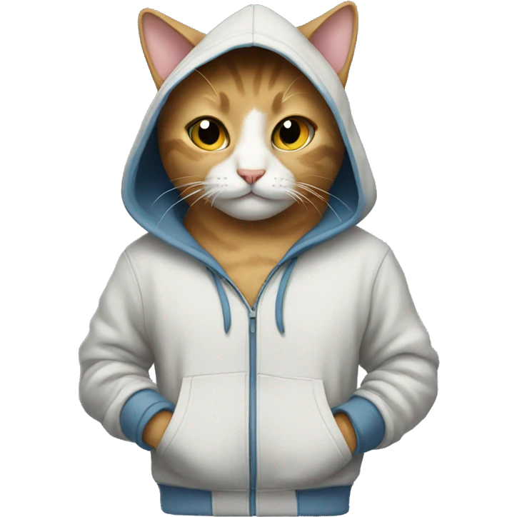 Cat wearing a hoodie emoji