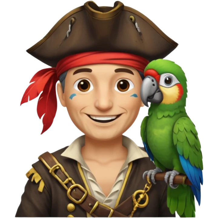 pirate and parrot emoji