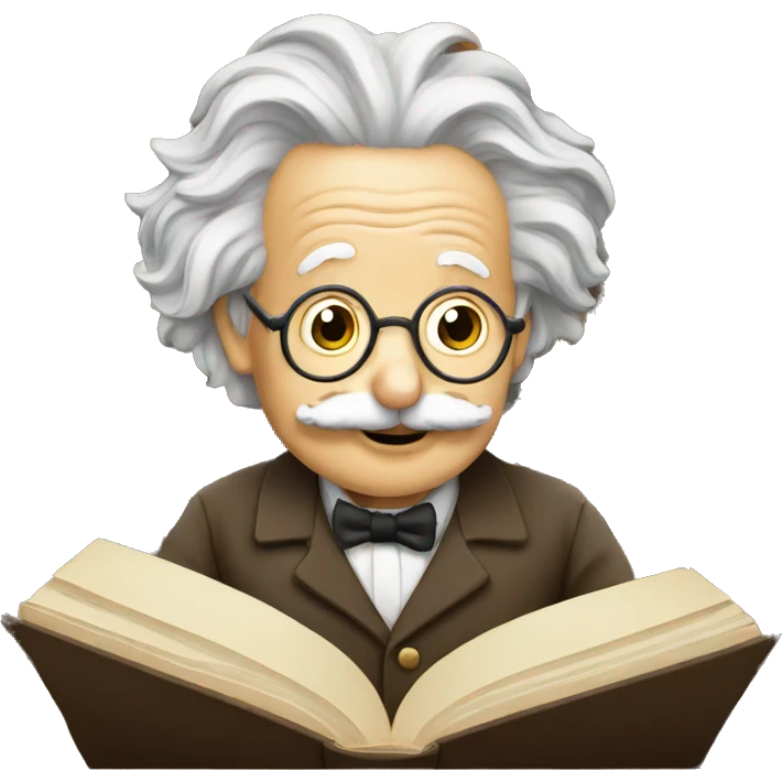 albert einstein reading book emoji