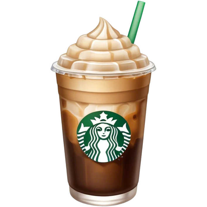Starbuck ice coffee with ice cubes emoji