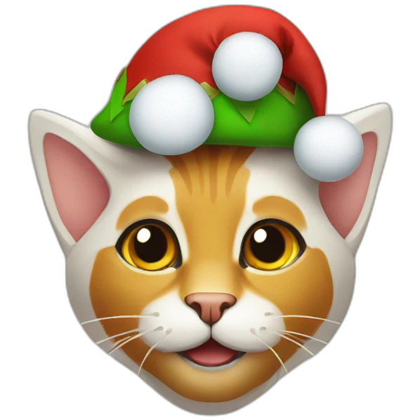 Cat with Christmas elf emoji