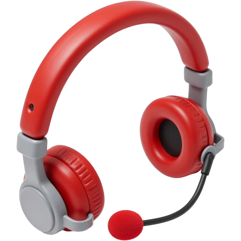 over the hear headphones with a mic emoji
