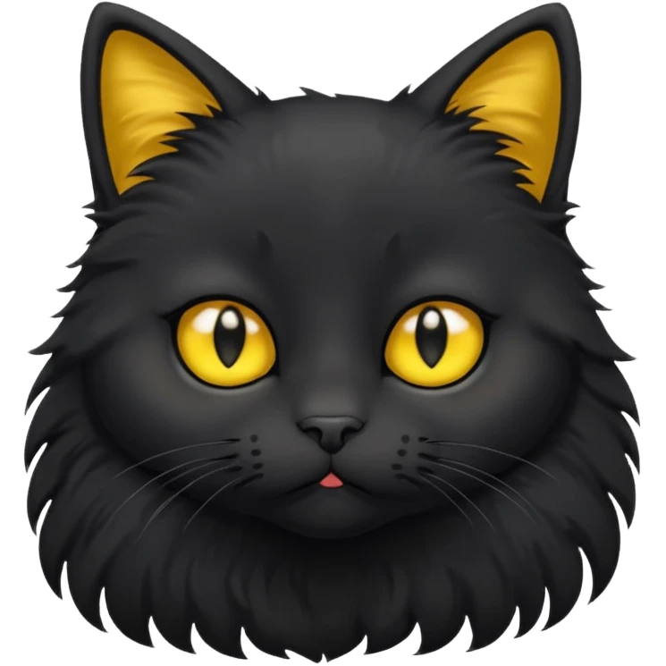 Black Kitty sad face  emoji
