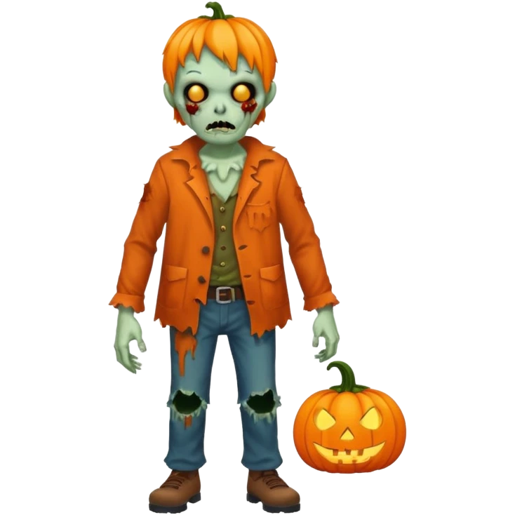 zombie with pumpkin emoji