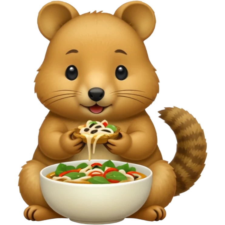 quokka eating vietnam food emoji