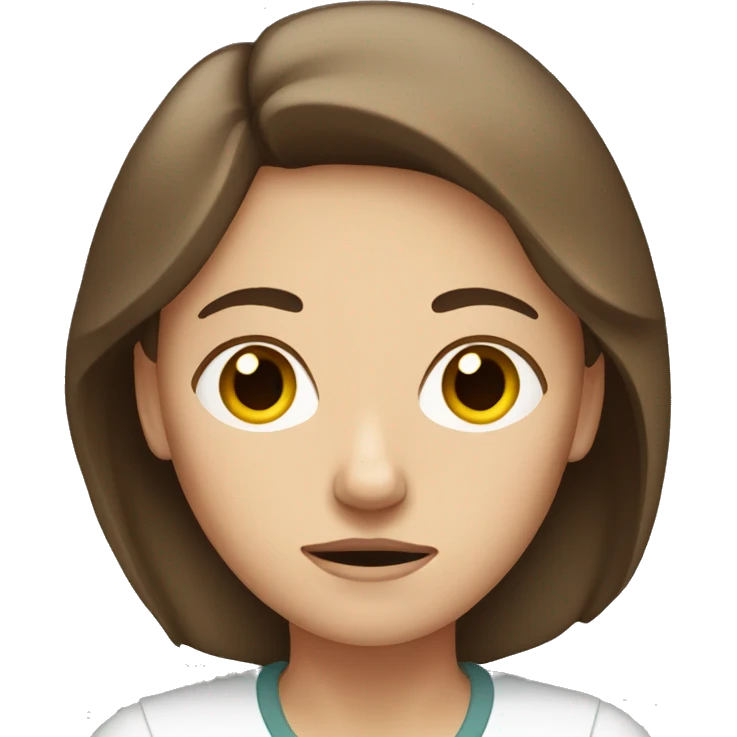 White Woman with brown hair disappointed  emoji