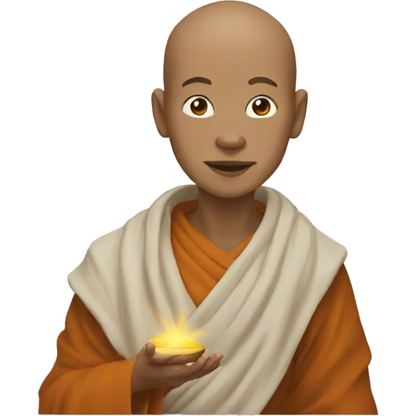 Monk with divine spirit emoji