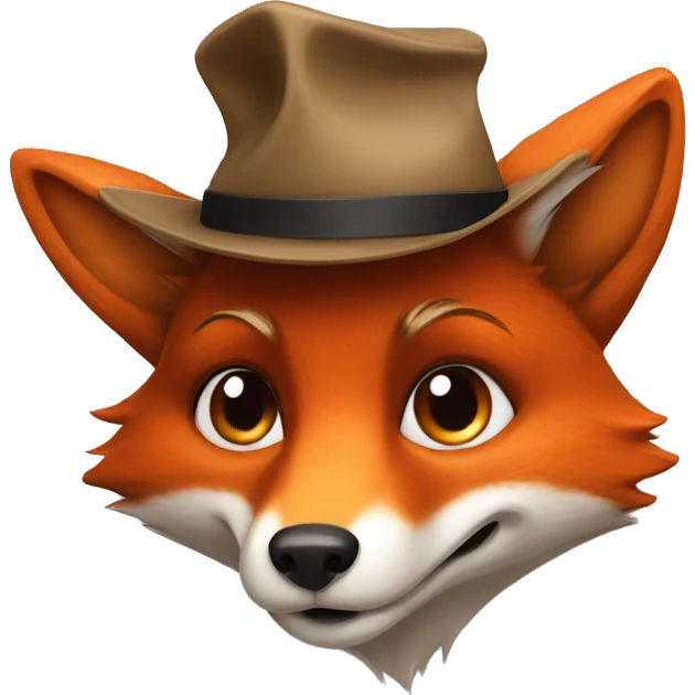 A fox wearing a hat emoji