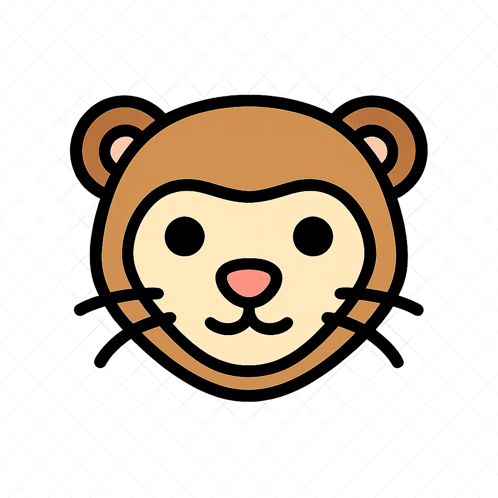 colored ferret head icon emoji