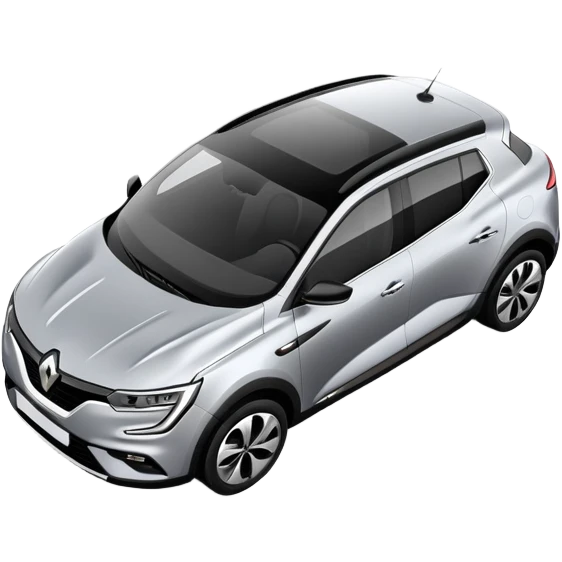 Renault Megane E-Tech electric car, top view, gray color, compact crossover emoji