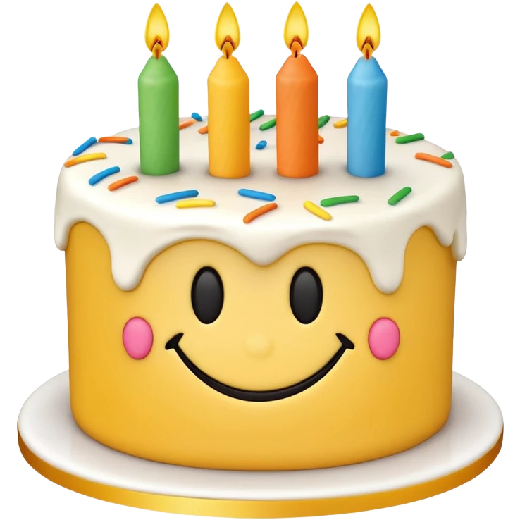smiley face birthday cake emoji