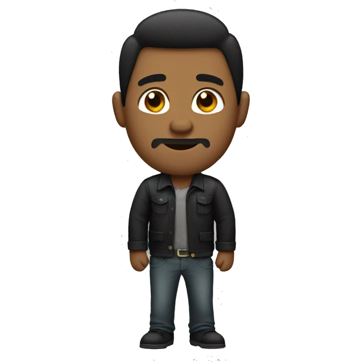 hombre pelo corto y negro emoji