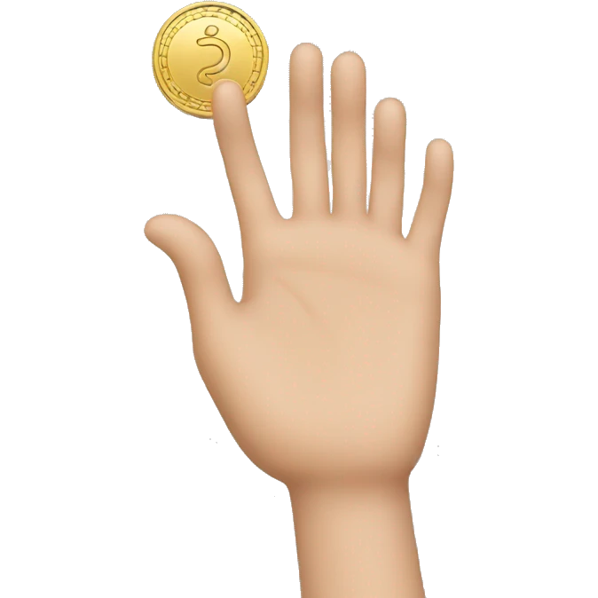 hand holding a coin emoji