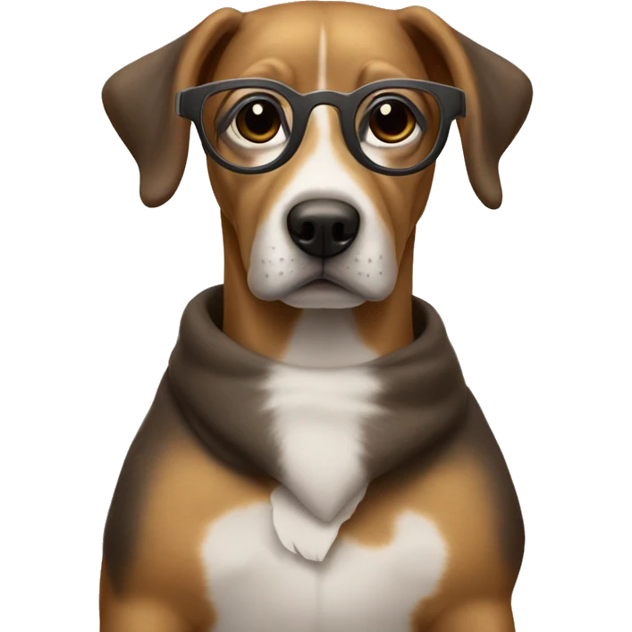 Perrita con lentes  emoji