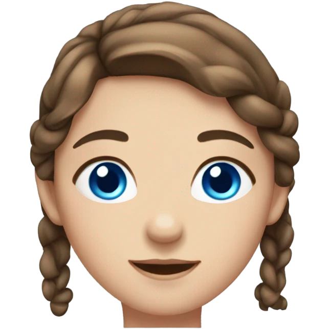 Girl with brown hair and blue eyes with a bow on her head emoji