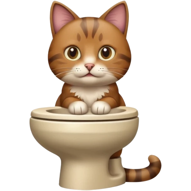 Poop cat in the toilet emoji