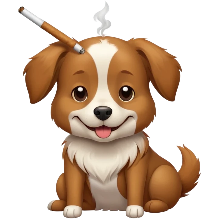Dog smoking weed emoji