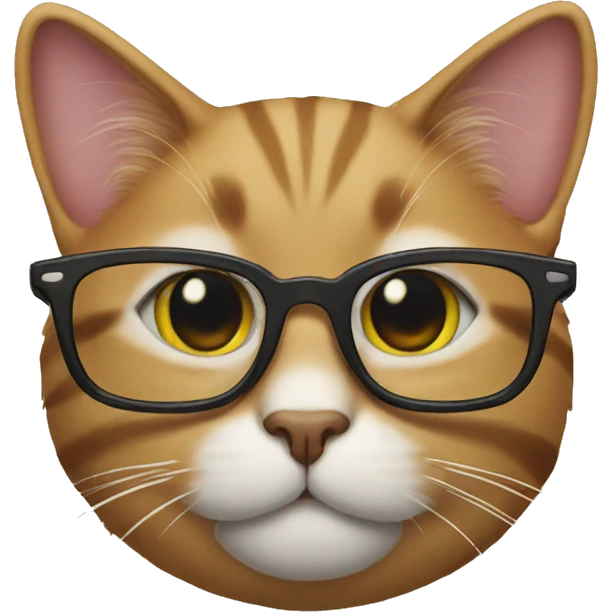 Cat wearing glasses emoji