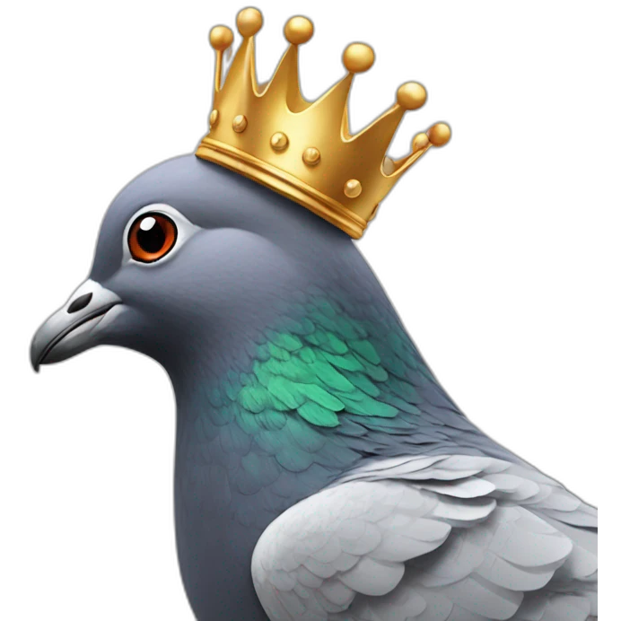 Pigeon with crown emoji