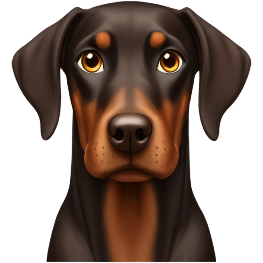 Brown Doberman face emoji