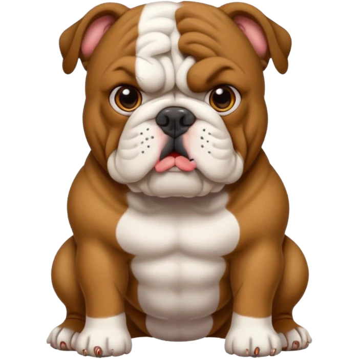 bulldog ingles atrigado cafe oscuro con blanco  emoji