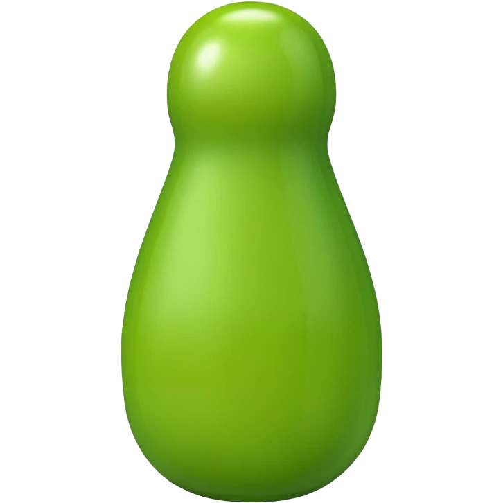 A green skittle emoji
