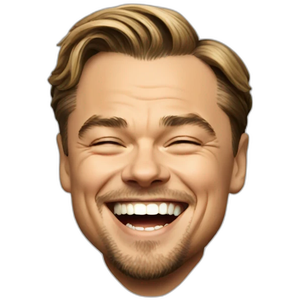 Leonardo DiCaprio laughing emoji