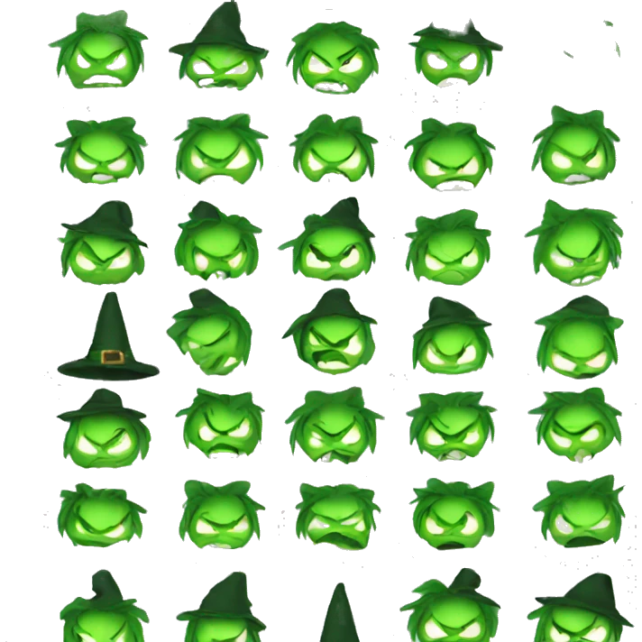 green angry evil witch emoji
