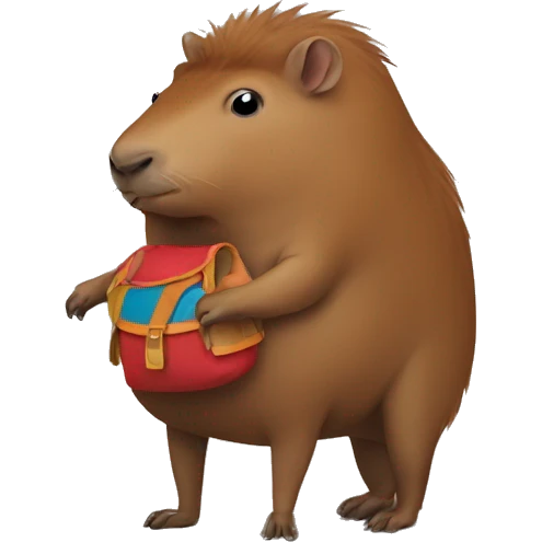 Capibara con una mochila  emoji