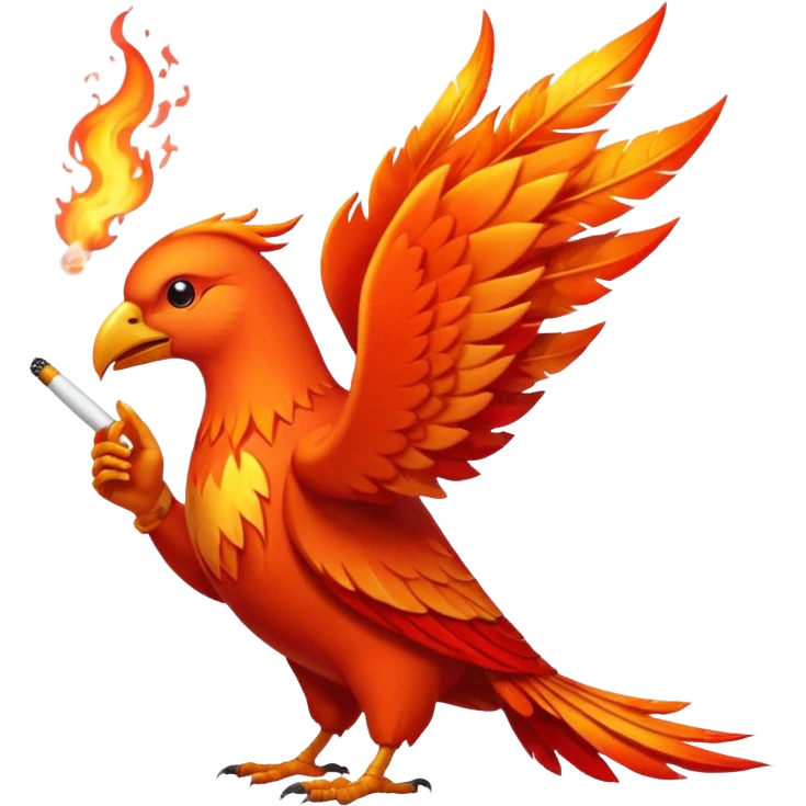 fire bird with a sigaret emoji
